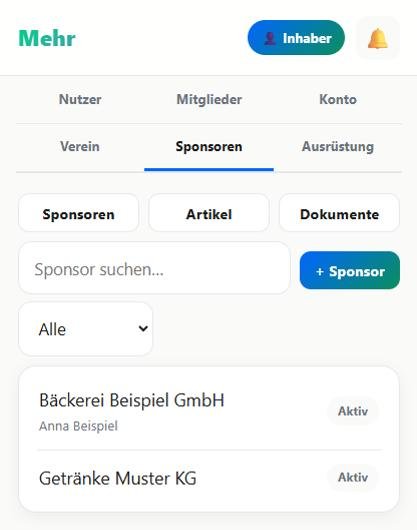 Kadyo: Reiter Sponsoren mit Liste der Sponsoren